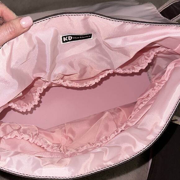 NWT Kalencom Silver Spoon Hannah's Messenger Diaper Bag Pink and Brown - Picture 8 of 12